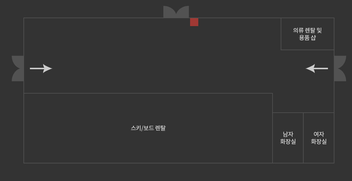 렌탈하우스 내부 시설 위치 안내도